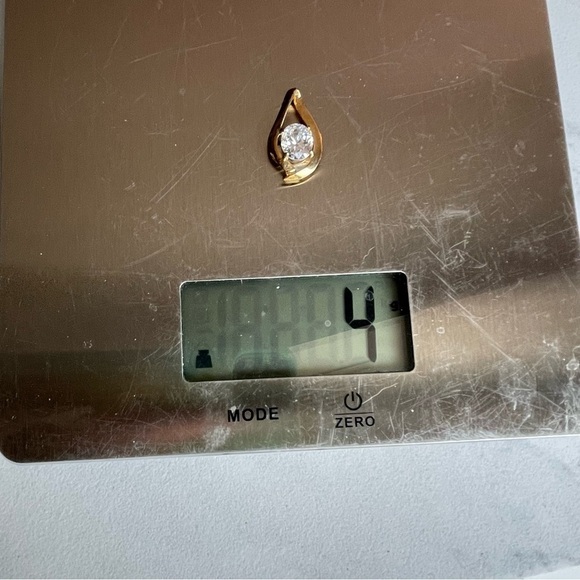 Vintage UTC 925 Sterling Silver CZ Pendant Oval Tear Drop Cubic Zirconia Sparkly - Picture 10 of 11